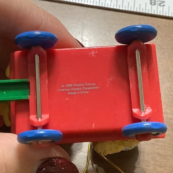 Vtg Priscilla Hillman Cherished Teddies Train Engineer Teddy Bear Wagon Ornament - Picture 4 of 5